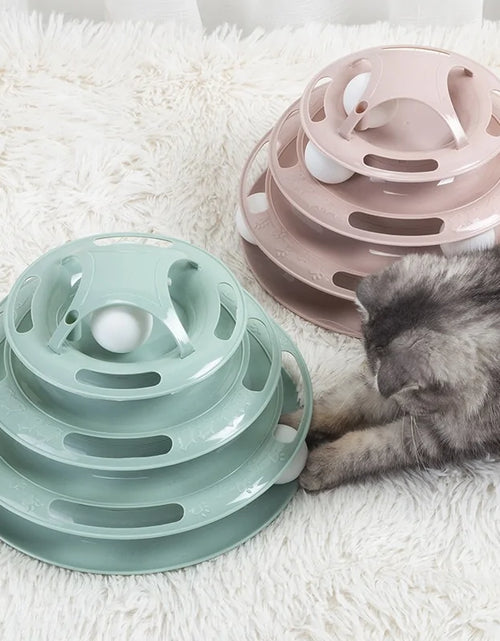 Load image into Gallery viewer, Turntable Balls 4 Layers Play Track Plate Cats Toys
