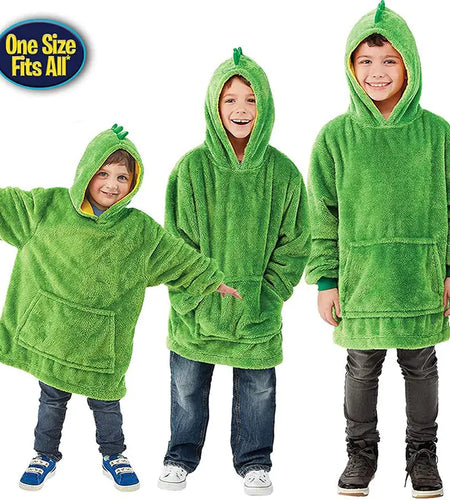 Kids Pets Blanket Hoodie Soft Plush