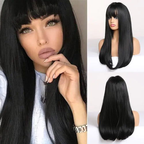 Load image into Gallery viewer, Synthetic Long Brown Wig
