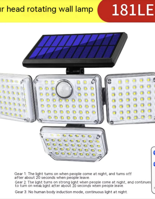 Load image into Gallery viewer, New Solar Wall Lamp Three Ends Outdoor Waterproof Human Induction
