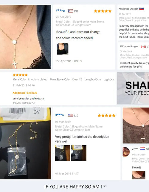 Load image into Gallery viewer, KALETINE 925 Sterling Silver Rosary Necklaces Trendy Gold Jewelry Cross Charms Turkey Evil Eye Necklace Women Accessories Men
