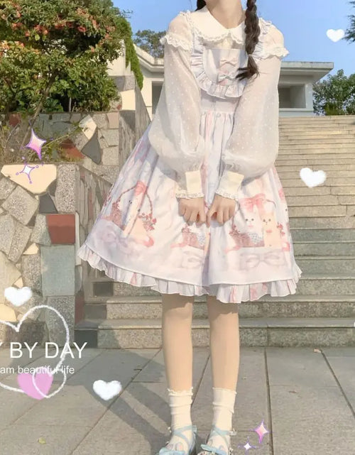 Load image into Gallery viewer, Cute Cats Tea Party Ruffles Dress

