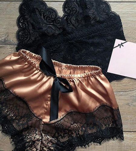 Lace Satin Sleepwear Set