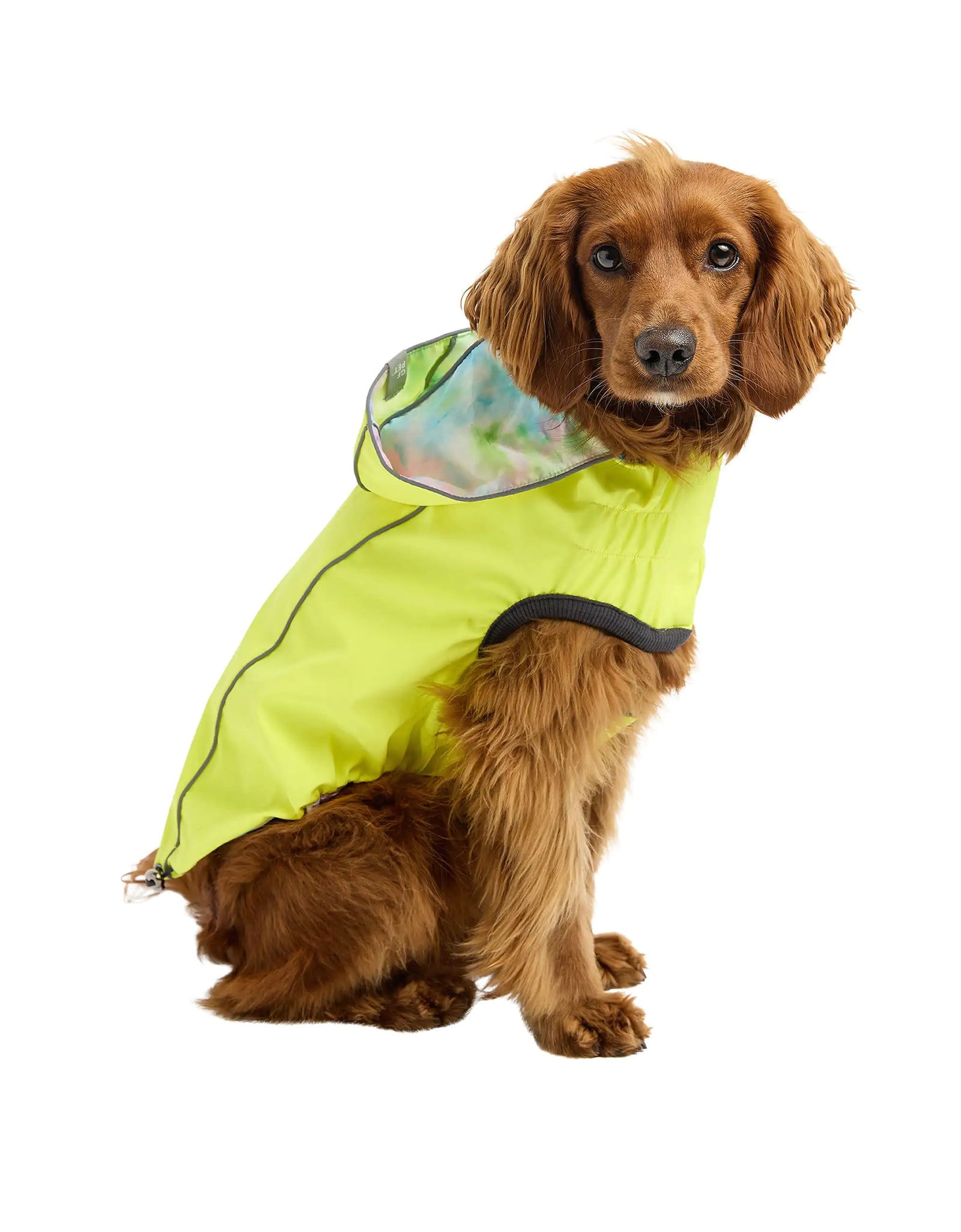 Reversible Raincoat - Neon Yellow with Tie Dye