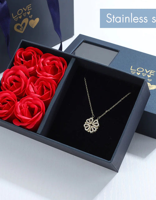 Load image into Gallery viewer, Heart Four Leaf Clover Necklace
