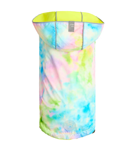 Reversible Raincoat - Neon Yellow with Tie Dye