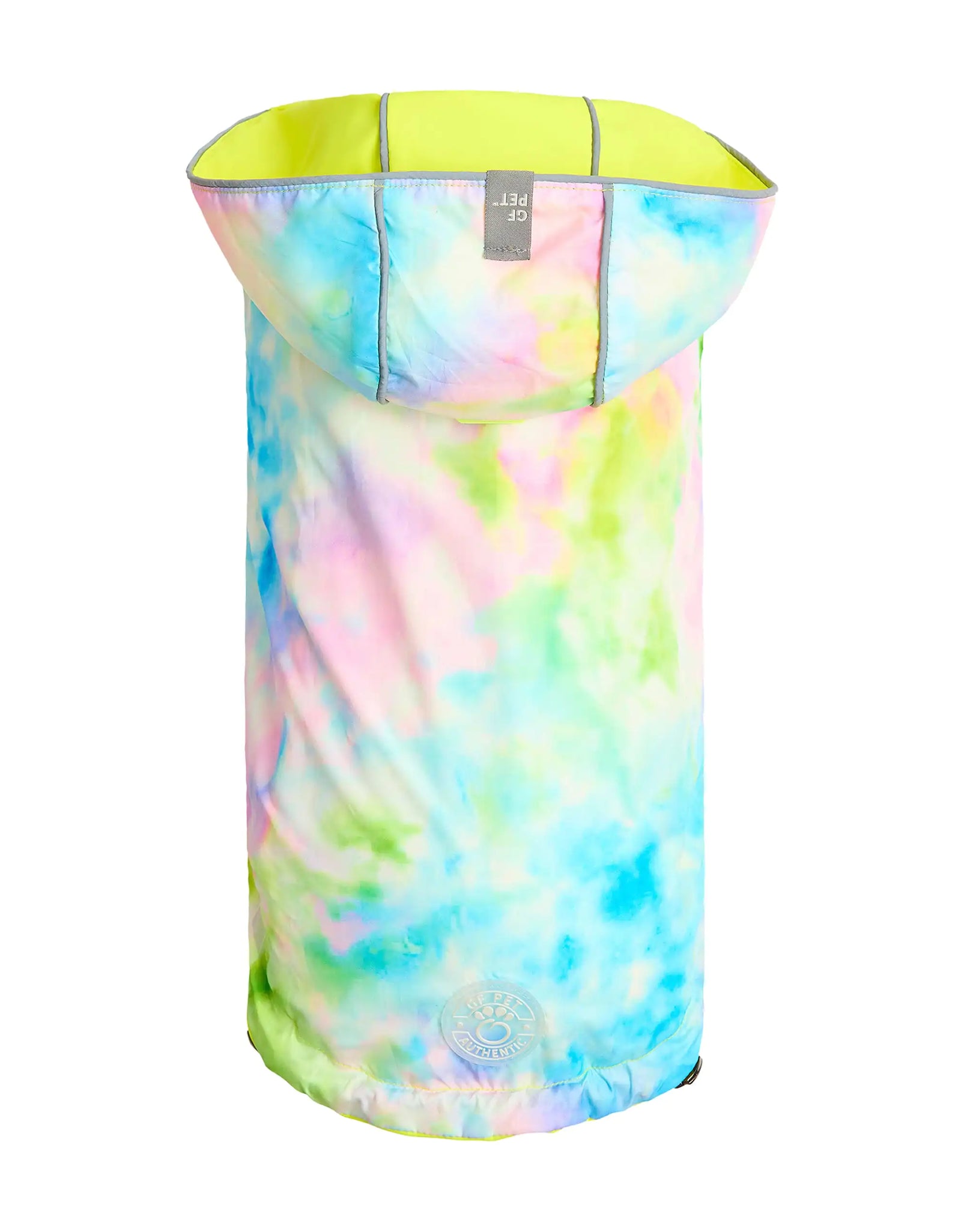 Reversible Raincoat - Neon Yellow with Tie Dye