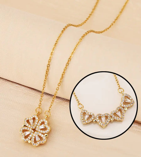 Heart Four Leaf Clover Necklace