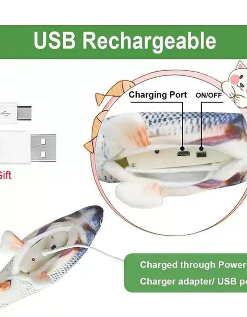 Load image into Gallery viewer, Cats USB Charger Interactive Toy Fish
