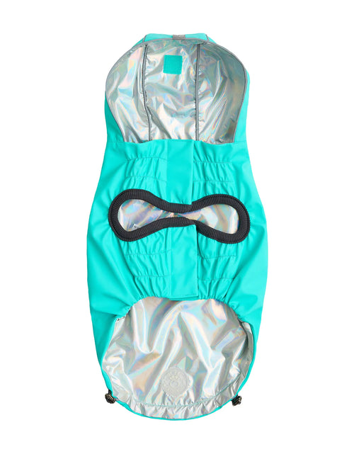 Load image into Gallery viewer, Reversible Raincoat - Neon Aqua with Iridescent
