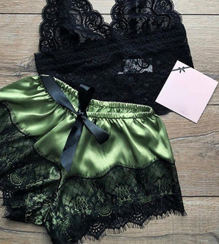 Lace Satin Sleepwear Set