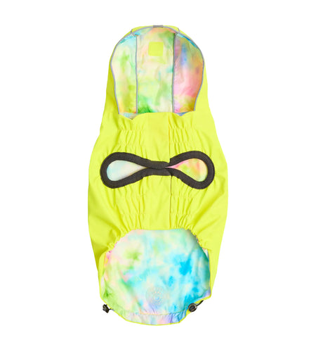Reversible Raincoat - Neon Yellow with Tie Dye