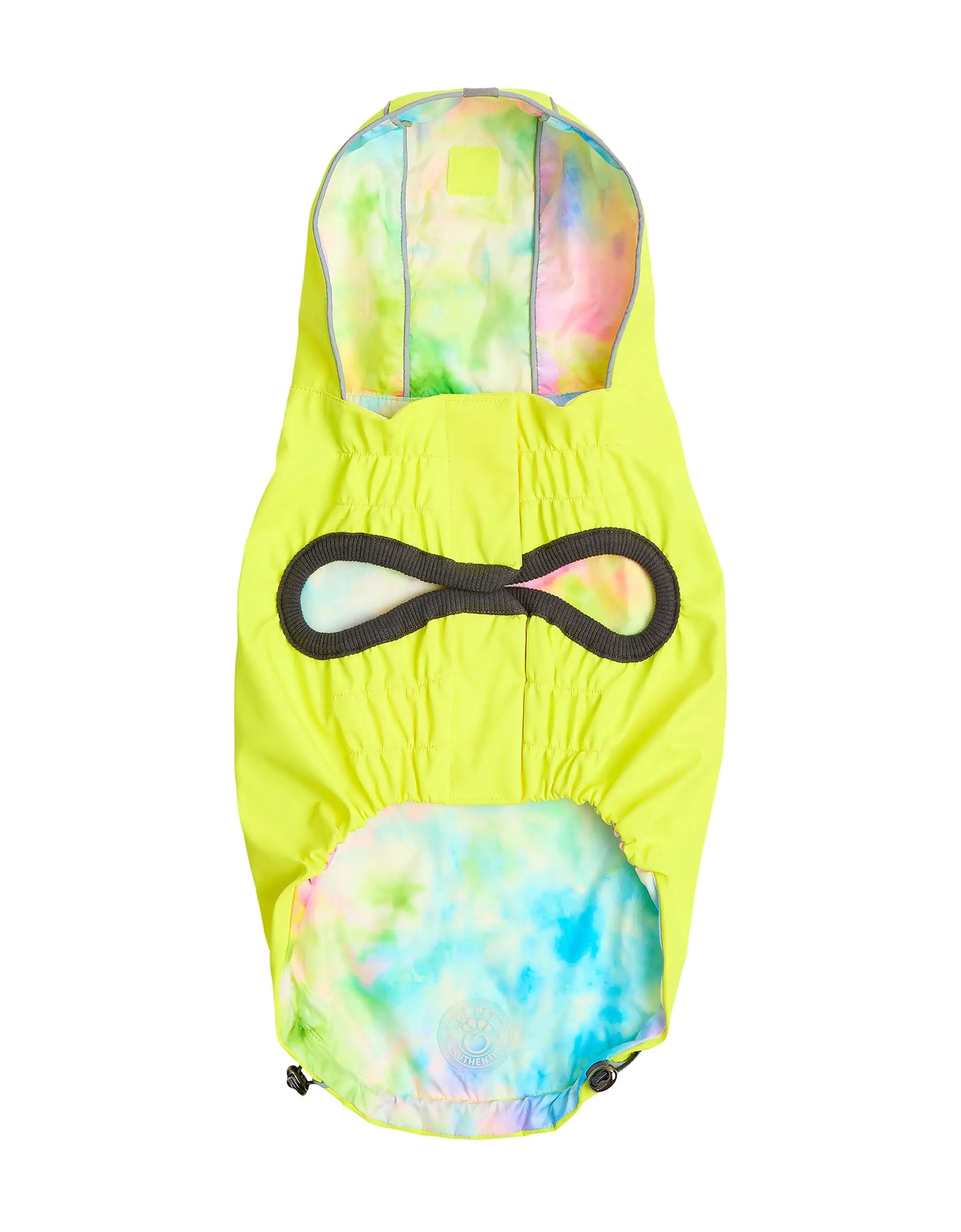Reversible Raincoat - Neon Yellow with Tie Dye