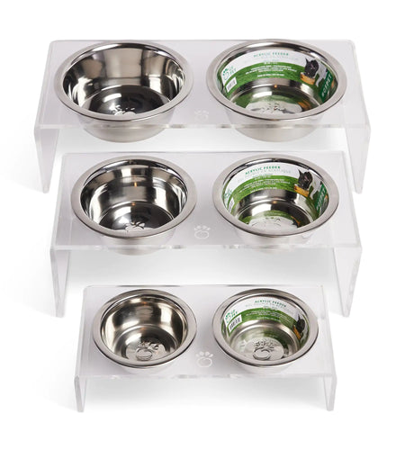 Acrylic Double Feeder - Clear