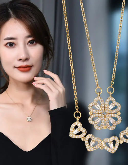 Load image into Gallery viewer, Heart Four Leaf Clover Necklace
