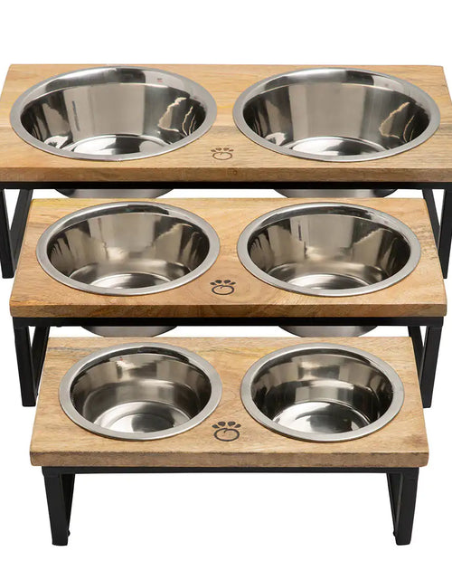Load image into Gallery viewer, Wood &amp; Metal Elevated Feeder
