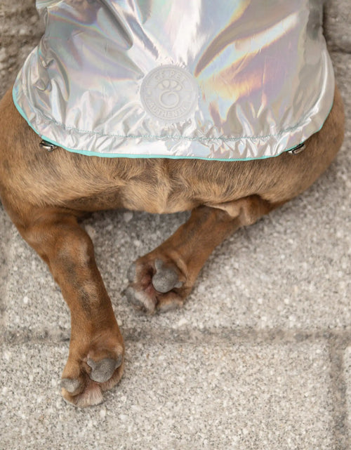 Load image into Gallery viewer, Reversible Raincoat - Neon Aqua with Iridescent
