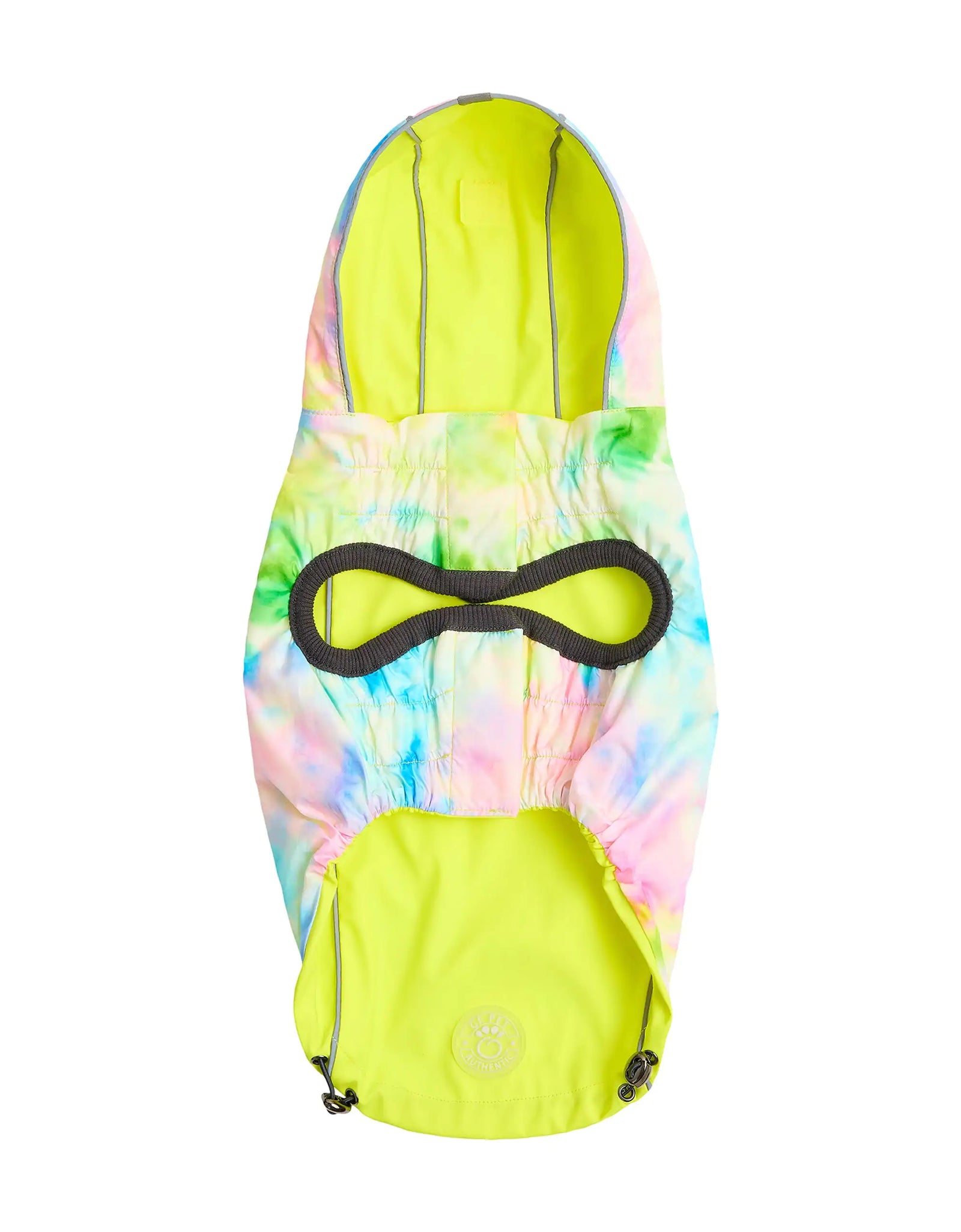 Reversible Raincoat - Neon Yellow with Tie Dye