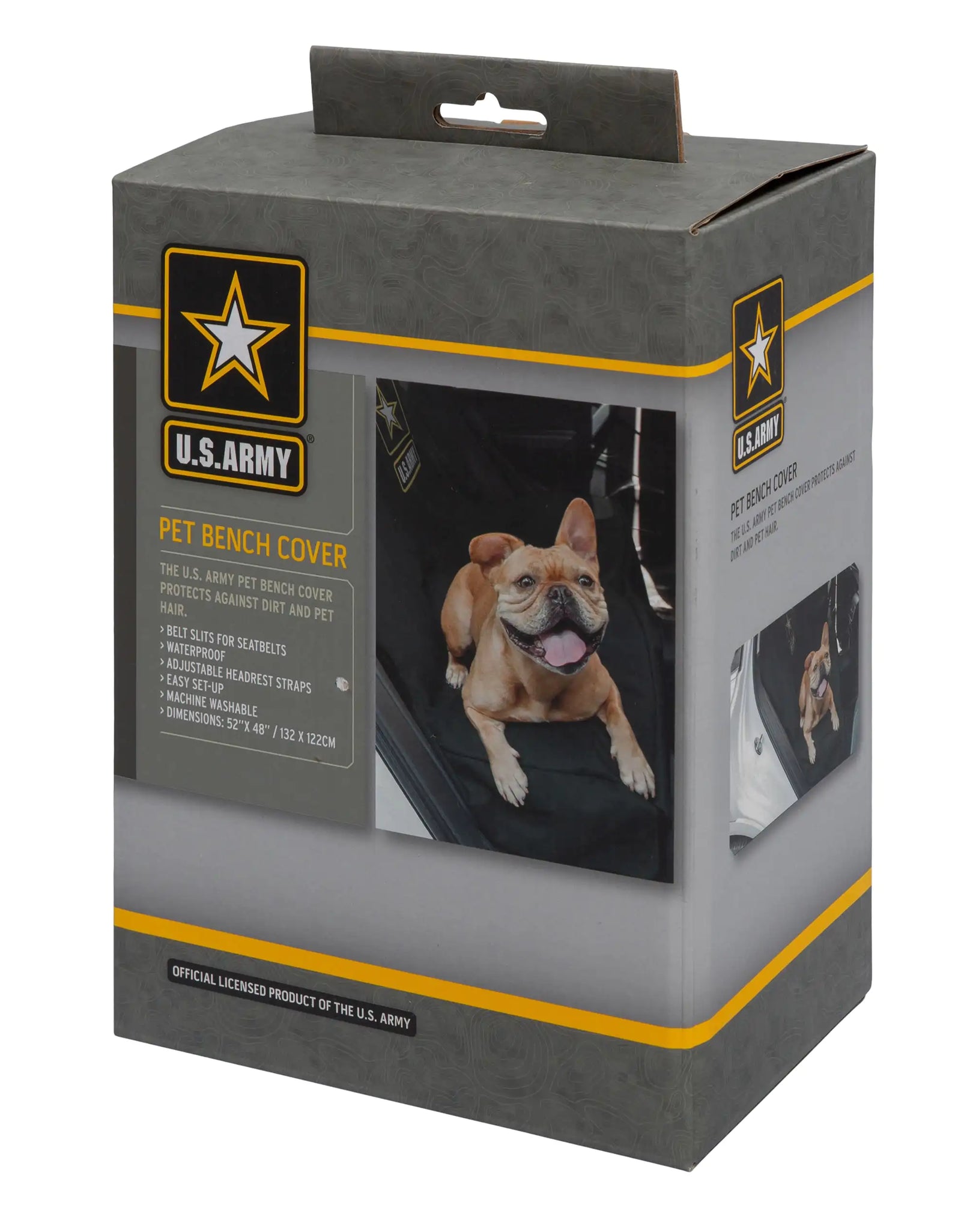 US Army Car Bench Seat Pet Cover - Dark Camo