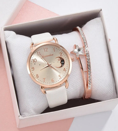 Moon Numbers Bracelet Watches Set