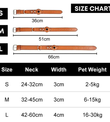 Leather Anti-Lost Dog Collar
