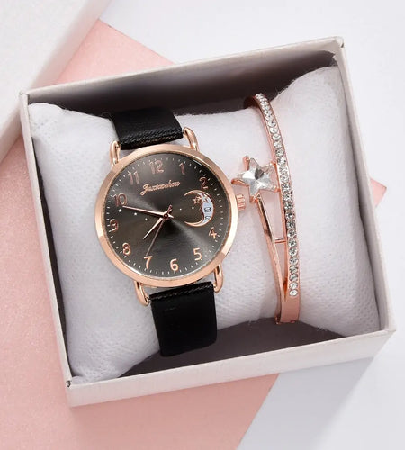 Moon Numbers Bracelet Watches Set