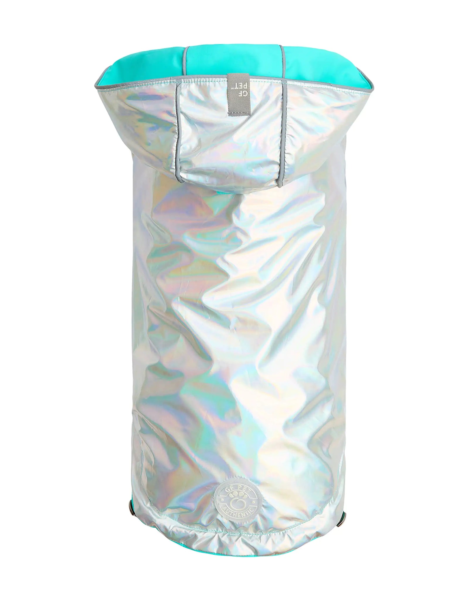 Reversible Raincoat - Neon Aqua with Iridescent