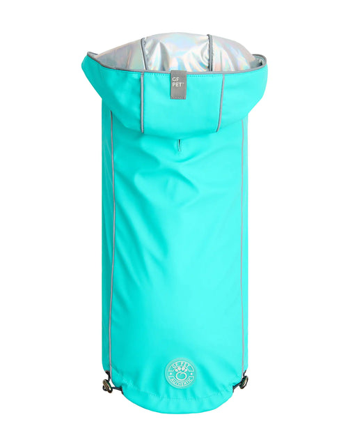 Load image into Gallery viewer, Reversible Raincoat - Neon Aqua with Iridescent
