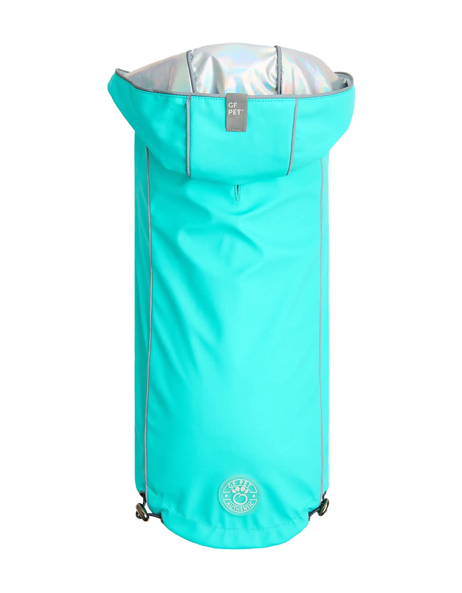 Reversible Raincoat - Neon Aqua with Iridescent