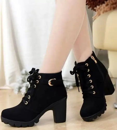 Autumn Winter Thick Heeled Woman Boots